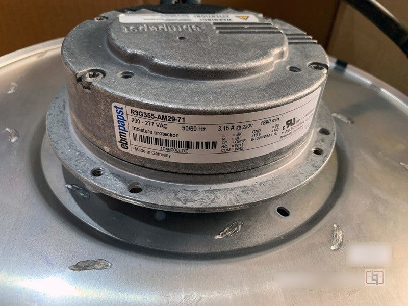 Ebmpapst R3G355-AM29-71 200-277V 3.15A Cooling Fan Ebmpapst R3G355-AM29-71 200-277V 3.15A Cooling Fan